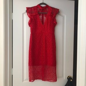 Red Alexis lace dress small